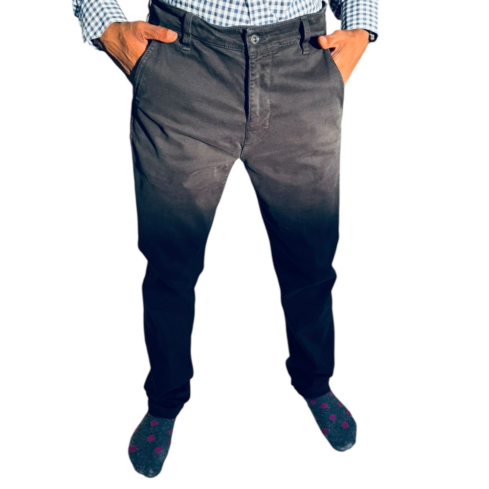 7 For All Mankind Black Chinos — 31W / 32L, 15-inch Leg Opening
